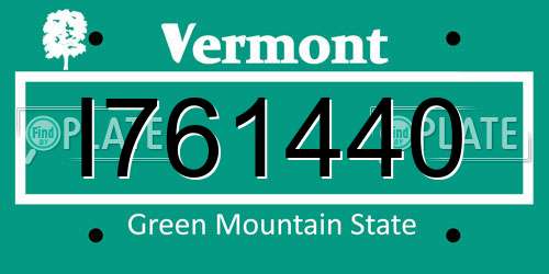 I761440 Vermont License Plate