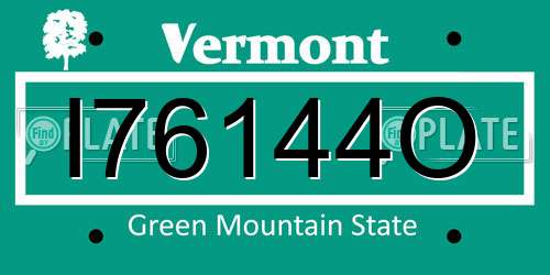 I76144O Vermont License Plate