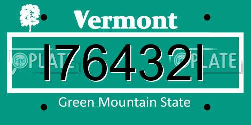 I76432I Vermont License Plate