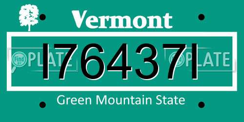 I76437I Vermont License Plate