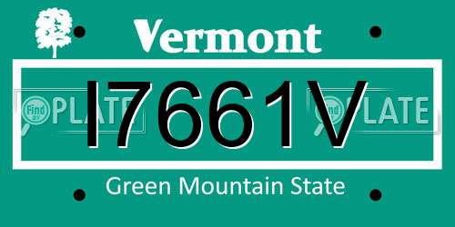 I7661V Vermont License Plate