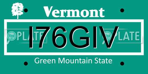 I76GIV Vermont License Plate