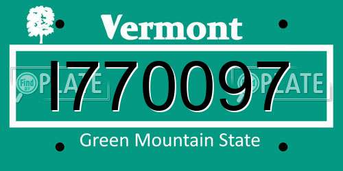 I770097 Vermont License Plate