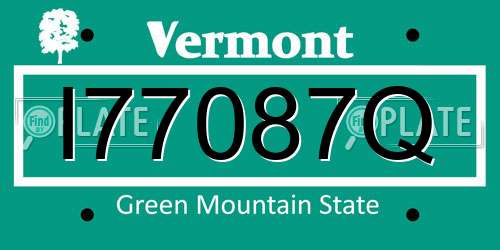 I77087Q Vermont License Plate
