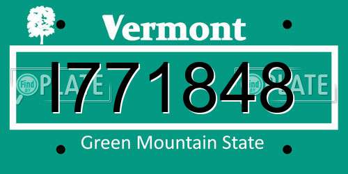 I771848 Vermont License Plate
