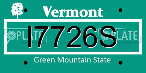 I7726S Vermont License Plate