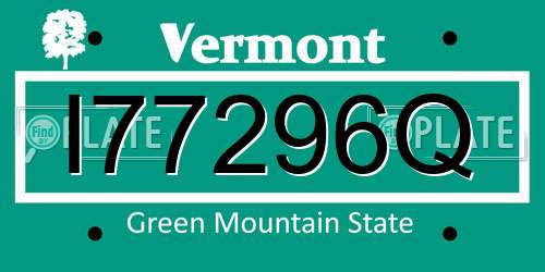 I77296Q Vermont License Plate