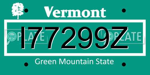 I77299Z Vermont License Plate