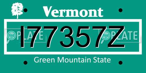 I77357Z Vermont License Plate