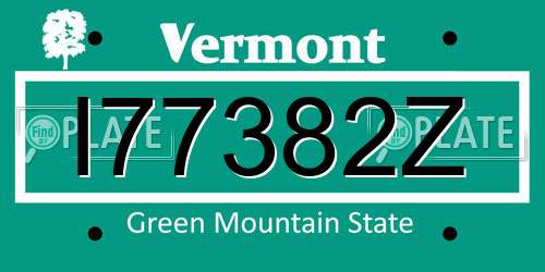 I77382Z Vermont License Plate