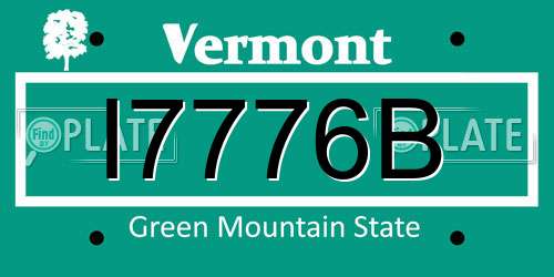 I7776B Vermont License Plate