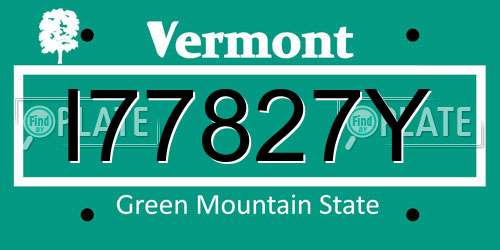 I77827Y Vermont License Plate