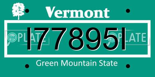 I77895I Vermont License Plate