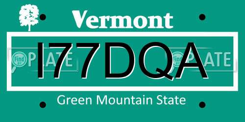 I77DQA Vermont License Plate