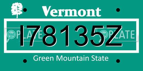 I78135Z Vermont License Plate