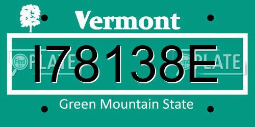 I78138E Vermont License Plate