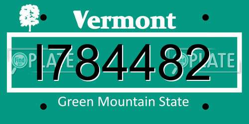 I784482 Vermont License Plate