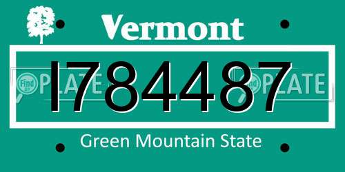 I784487 Vermont License Plate