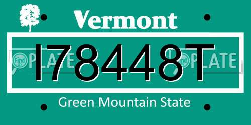 I78448T Vermont License Plate