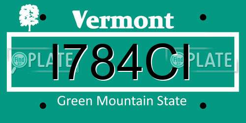 I784CI Vermont License Plate