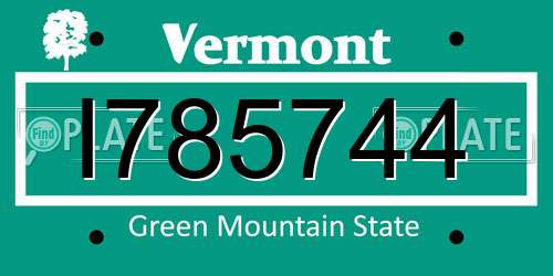 I785744 Vermont License Plate