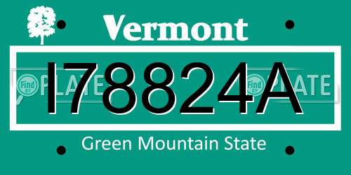 I78824A Vermont License Plate