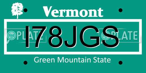 I78JGS Vermont License Plate