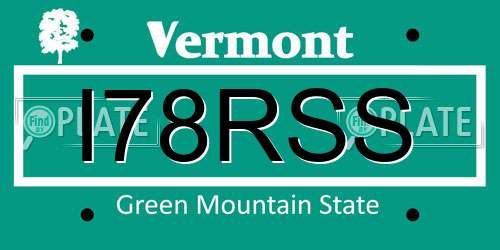 I78RSS Vermont License Plate