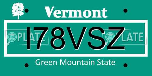 I78VSZ Vermont License Plate