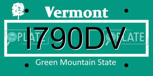 I790DV Vermont License Plate