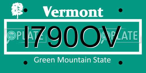 I790OV Vermont License Plate
