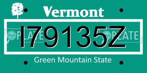 I79135Z Vermont License Plate