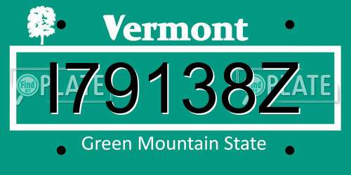 I79138Z Vermont License Plate