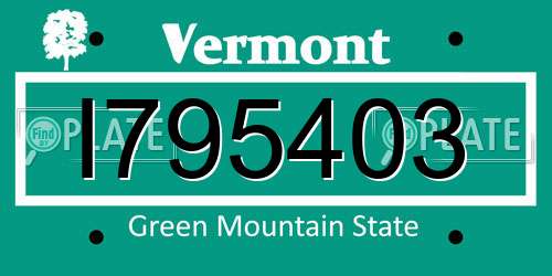 I795403 Vermont License Plate