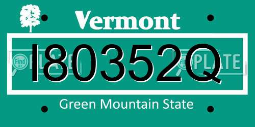 I80352Q Vermont License Plate