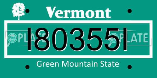 I80355I Vermont License Plate