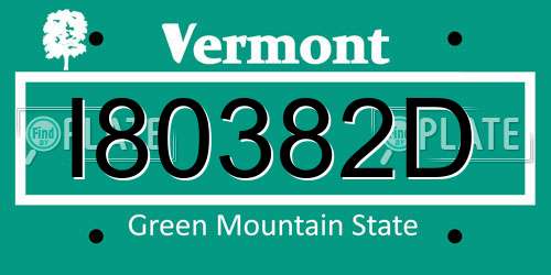 I80382D Vermont License Plate