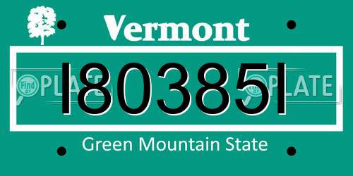 I80385I Vermont License Plate