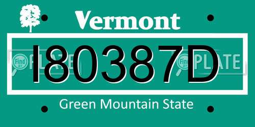 I80387D Vermont License Plate