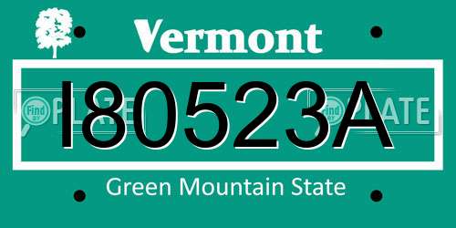I80523A Vermont License Plate