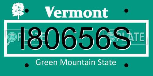 I80656S Vermont License Plate