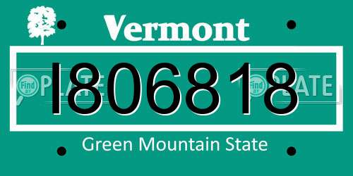 I806818 Vermont License Plate