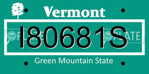 I80681S Vermont License Plate