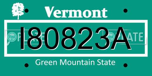 I80823A Vermont License Plate