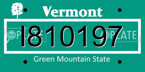 I810197 Vermont License Plate