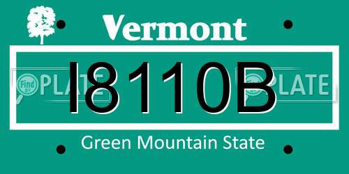 I8110B Vermont License Plate