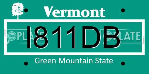 I811DB Vermont License Plate