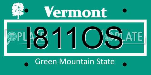 I811OS Vermont License Plate