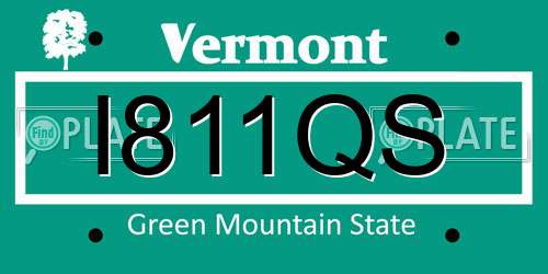 I811QS Vermont License Plate