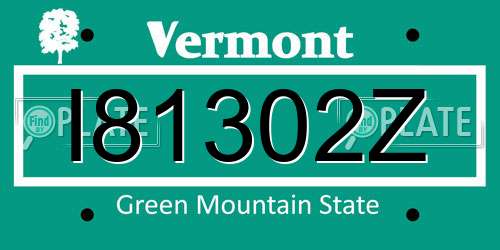 I81302Z Vermont License Plate
